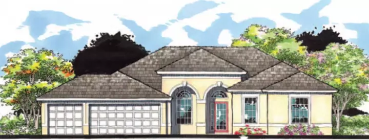 Florida house plans 73-184 - front exterior, 2,830 sq ft, 4 bed, 3 bath house plans | Monster House Plans