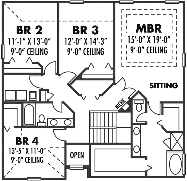 Upper/Second Floor Plan:73-186