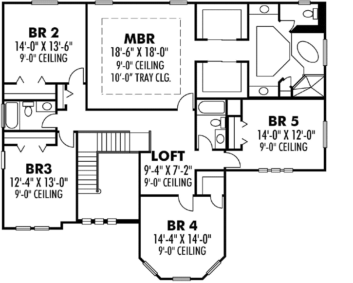 Upper/Second Floor Plan:73-198