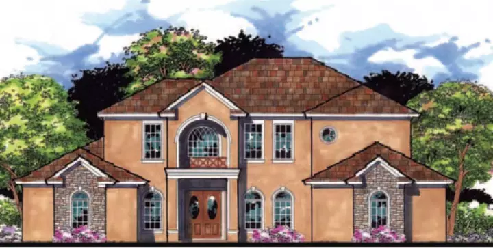 Florida house plans 73-202 - front exterior, 3,686 sq ft, 4 bed, 3 bath house plans | Monster House Plans