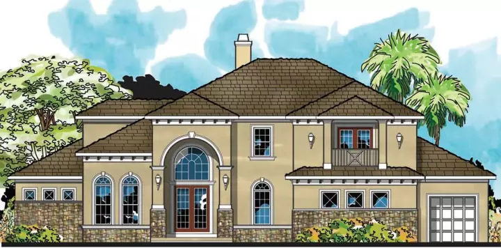 Florida house plans 73-209 - front exterior, 4,204 sq ft, 4 bed, 4 bath house plans | Monster House Plans