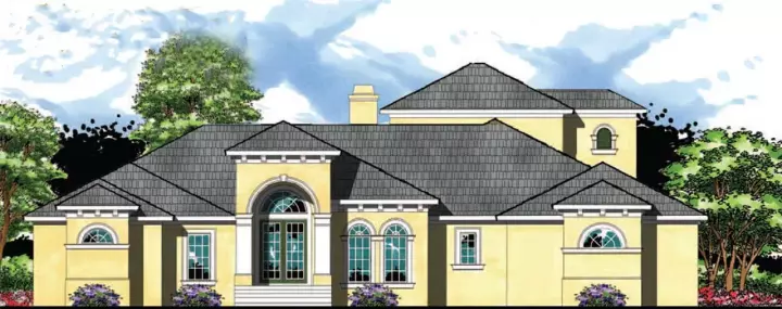 Florida house plans 73-210 - front exterior, 4,373 sq ft, 4 bed, 4 bath house plans | Monster House Plans