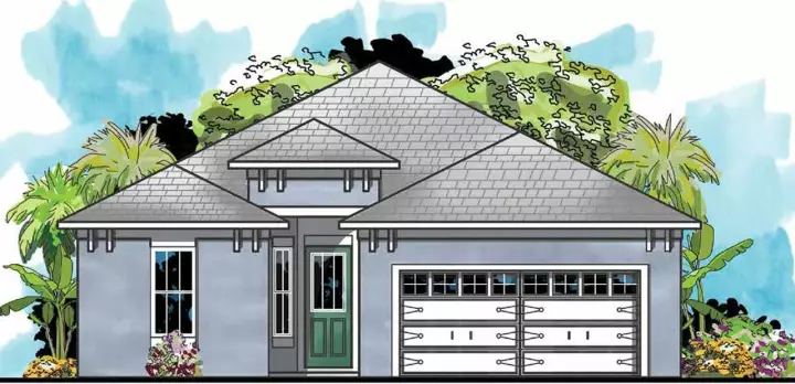 Traditional house plans 73-217 - front exterior, 1,659 sq ft, 4 bed, 2 bath house plans | Monster House Plans