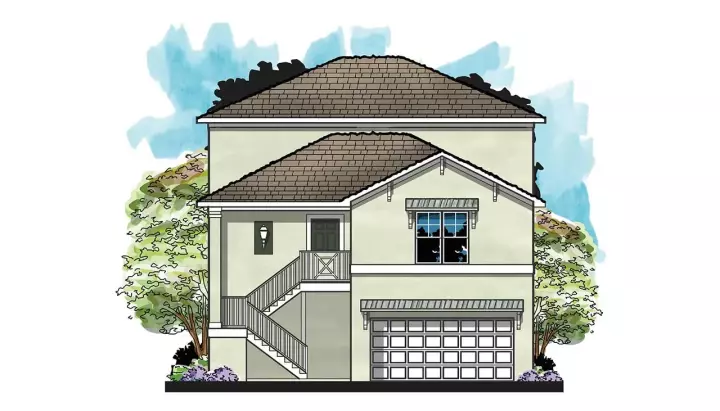 Coastal house plans 73-226 - front exterior, 2,237 sq ft, 4 bed, 2 bath house plans | Monster House Plans