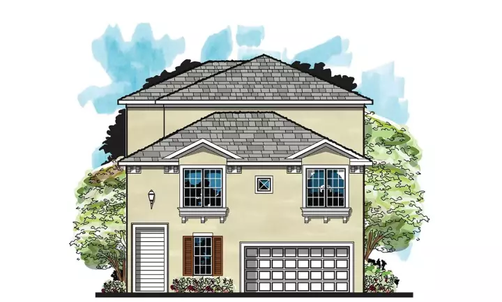 Waterfront house plans 73-228 - front exterior, 2,286 sq ft, 4 bed, 3 bath house plans | Monster House Plans