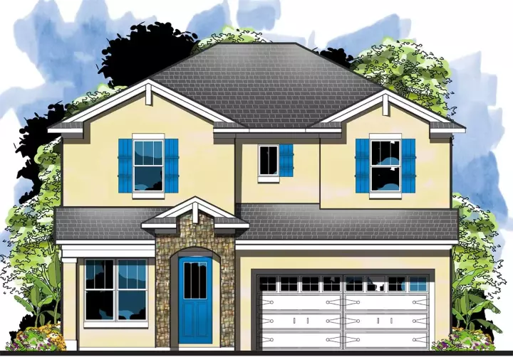 Florida house plans 73-229 - front exterior, 2,303 sq ft, 4 bed, 3 bath house plans | Monster House Plans