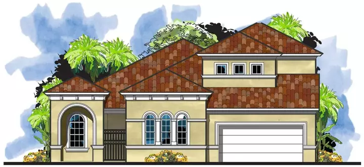 Mediterranean house plans 73-239 - front exterior, 2,920 sq ft, 3 bed, 3 bath house plans | Monster House Plans