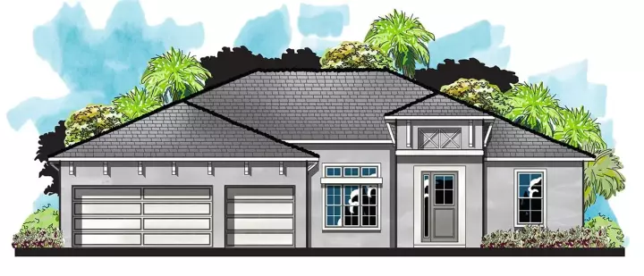Florida house plans 73-250 - front exterior, 2,244 sq ft, 4 bed, 3 bath house plans | Monster House Plans