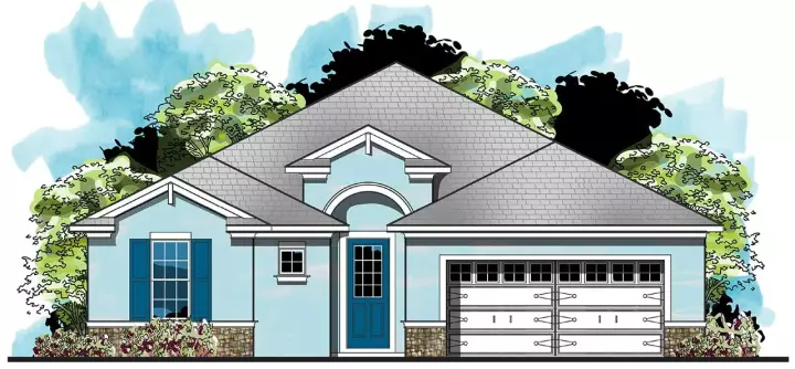 Florida house plans 73-251 - front exterior, 2,258 sq ft, 4 bed, 3 bath house plans | Monster House Plans