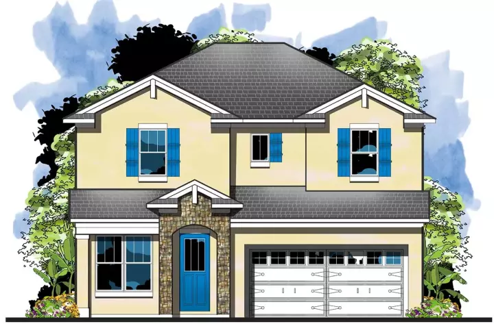 Florida house plans 73-252 - front exterior, 2,303 sq ft, 4 bed, 3 bath house plans | Monster House Plans