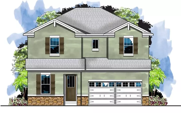 Florida house plans 73-254 - front exterior, 2,106 sq ft, 4 bed, 3 bath house plans | Monster House Plans