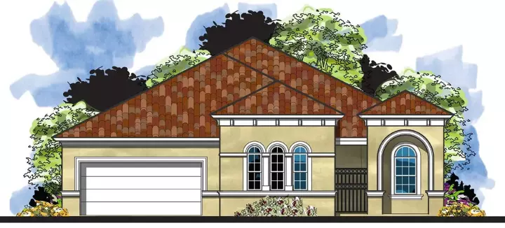 Florida house plans 73-255 - front exterior, 2,430 sq ft, 3 bed, 2 bath house plans | Monster House Plans