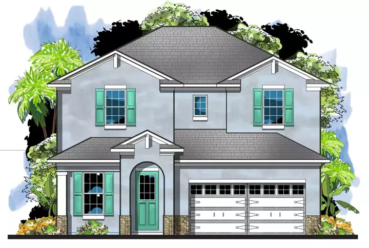 Florida house plans 73-256 - front exterior, 2,527 sq ft, 4 bed, 2 bath house plans | Monster House Plans