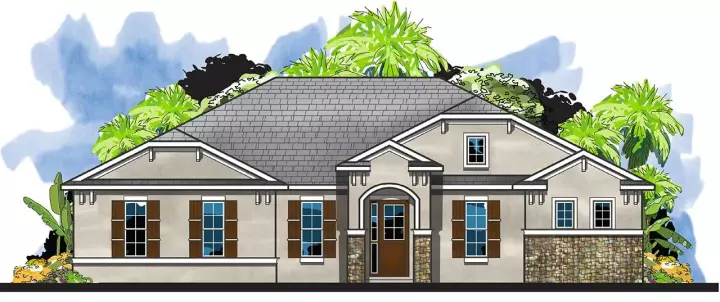 Florida house plans 73-258 - front exterior, 2,638 sq ft, 4 bed, 3 bath house plans | Monster House Plans