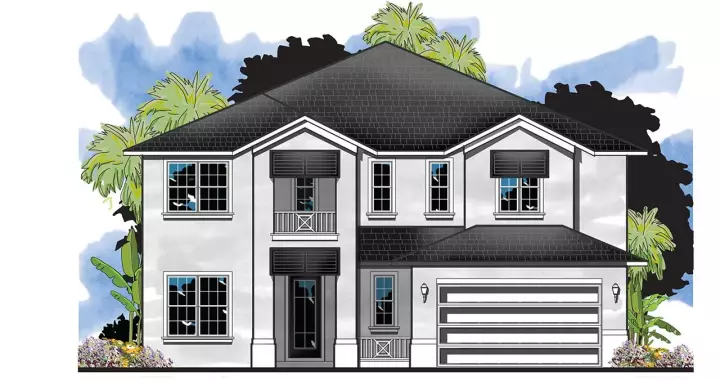 Florida house plans 73-268 - front exterior, 3,895 sq ft, 5 bed, 4 bath house plans | Monster House Plans
