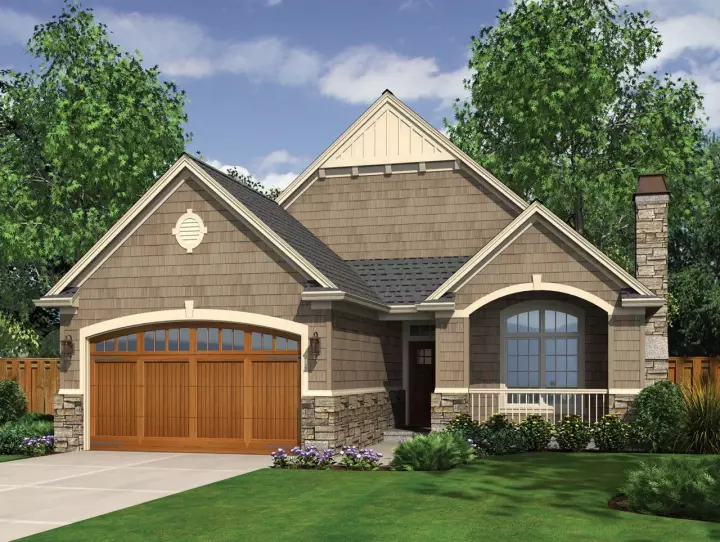 Craftsman house plans 74-109 - front exterior, 1,275 sq ft, 3 bed, 2 bath house plans | Monster House Plans