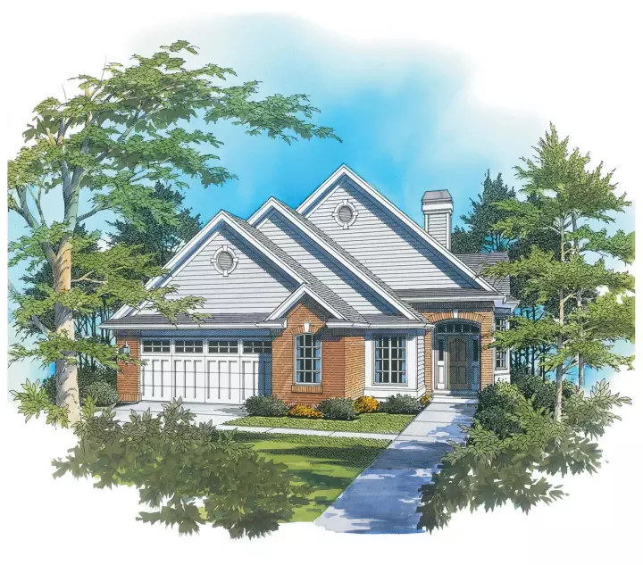 Traditional house plans 74-113 - front exterior, 1,864 sq ft, 3 bed, 2 bath house plans | Monster House Plans