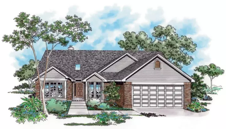 Traditional house plans 74-114 - front exterior, 1,687 sq ft, 3 bed, 2 bath house plans | Monster House Plans