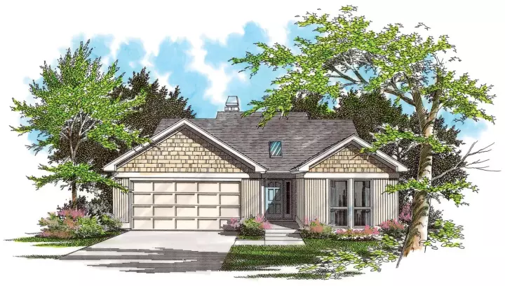 Craftsman house plans 74-118 - front exterior, 1,463 sq ft, 3 bed, 2 bath house plans | Monster House Plans