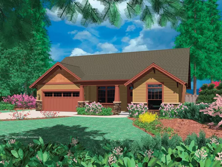 Craftsman house plans 74-139 - front exterior, 1,683 sq ft, 3 bed, 2 bath house plans | Monster House Plans