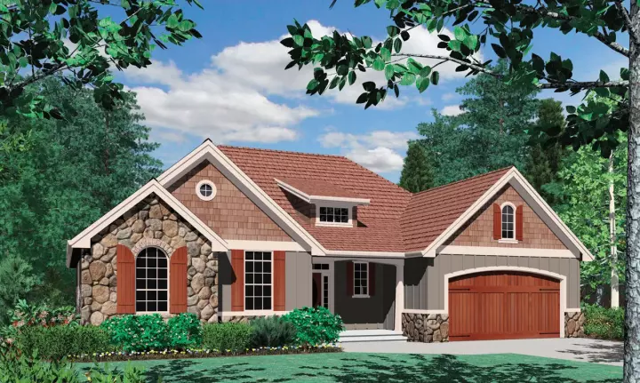 Cottage house plans 74-141 - front exterior, 1,728 sq ft, 3 bed, 2 bath house plans | Monster House Plans