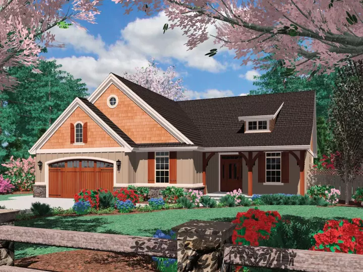 Cottage house plans 74-144 - front exterior, 1,975 sq ft, 3 bed, 2 bath house plans | Monster House Plans