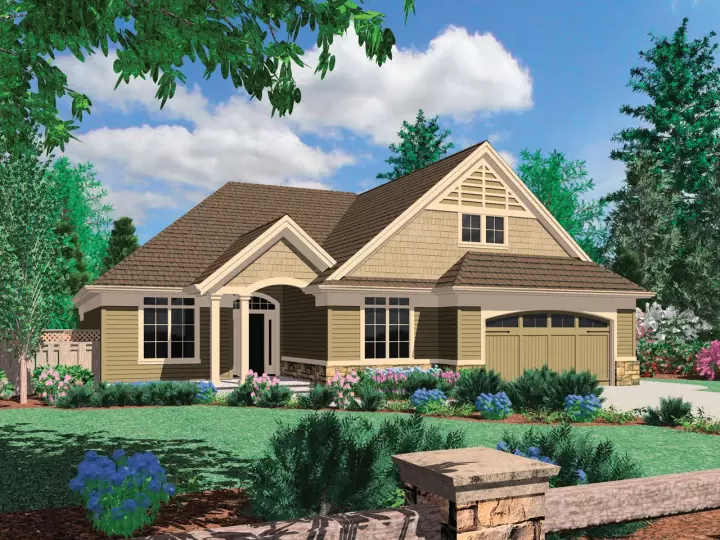 Craftsman house plans 74-145 - front exterior, 1,902 sq ft, 3 bed, 2 bath house plans | Monster House Plans