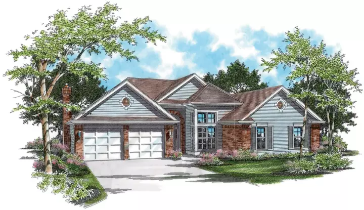Traditional house plans 74-163 - front exterior, 2,378 sq ft, 3 bed, 2 bath house plans | Monster House Plans
