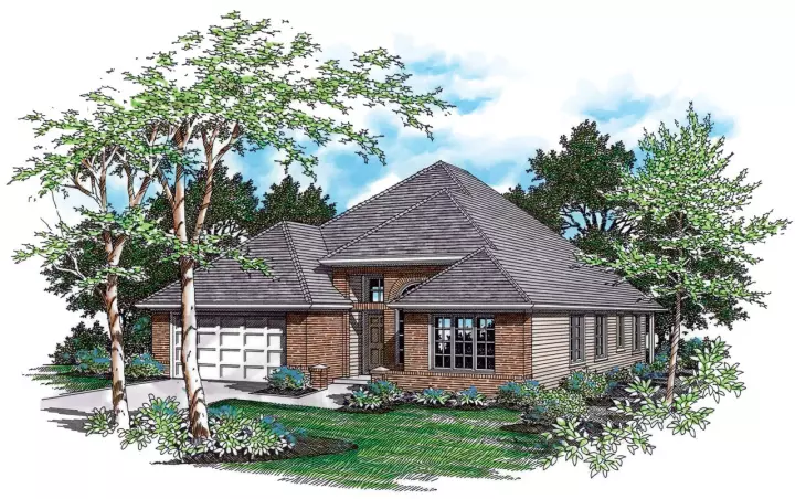 Traditional house plans 74-164 - front exterior, 2,089 sq ft, 3 bed, 2 bath house plans | Monster House Plans