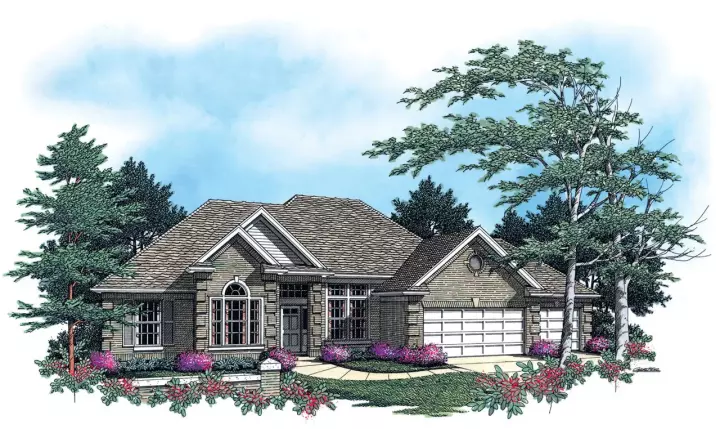 European house plans 74-165 - front exterior, 2,197 sq ft, 3 bed, 2 bath house plans | Monster House Plans