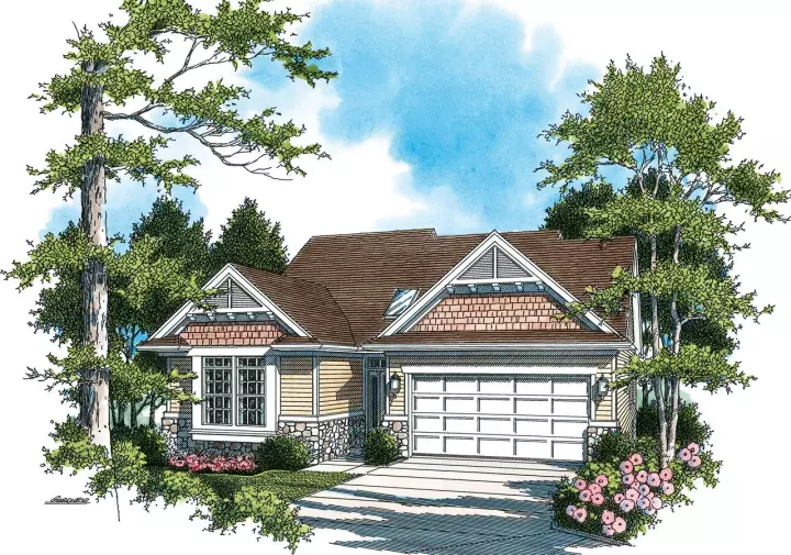Craftsman house plans 74-172 - front exterior, 2,553 sq ft, 4 bed, 3 bath house plans | Monster House Plans