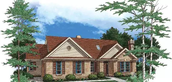 Traditional house plans 74-177 - front exterior, 2,394 sq ft, 3 bed, 2 bath house plans | Monster House Plans