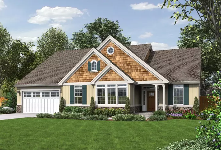 Craftsman house plans 74-184 - front exterior, 2,001 sq ft, 3 bed, 2 bath house plans | Monster House Plans