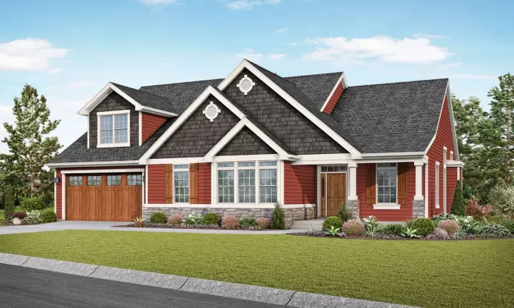 Craftsman house plans 74-188 - front exterior, 2,193 sq ft, 3 bed, 3 bath house plans | Monster House Plans