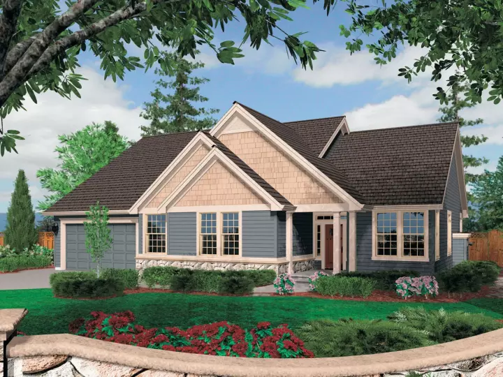 Craftsman house plans 74-189 - front exterior, 2,000 sq ft, 3 bed, 2 bath house plans | Monster House Plans