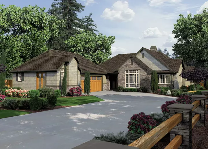 Craftsman house plans 74-194 - front exterior, 3,327 sq ft, 4 bed, 4 bath house plans | Monster House Plans