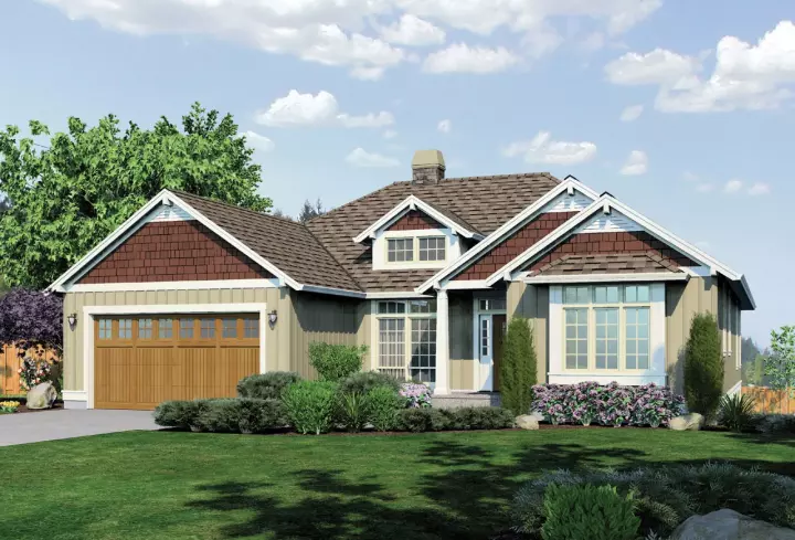 Craftsman house plans 74-196 - front exterior, 2,811 sq ft, 4 bed, 3 bath house plans | Monster House Plans