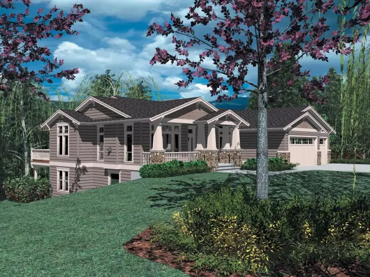Craftsman house plans 74-202 - front exterior, 3,246 sq ft, 3 bed, 2 bath house plans | Monster House Plans