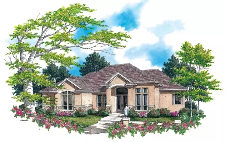 Traditional house plans 74-206 - front exterior, 3,911 sq ft, 4 bed, 3 bath house plans | Monster House Plans