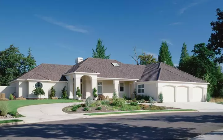 European house plans 74-208 - front exterior, 3,004 sq ft, 3 bed, 2 bath house plans | Monster House Plans
