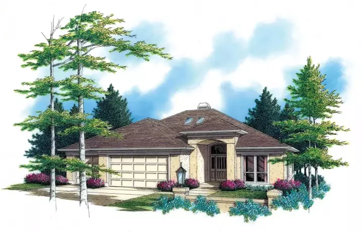 Contemporary house plans 74-209 - front exterior, 3,414 sq ft, 5 bed, 3 bath house plans | Monster House Plans