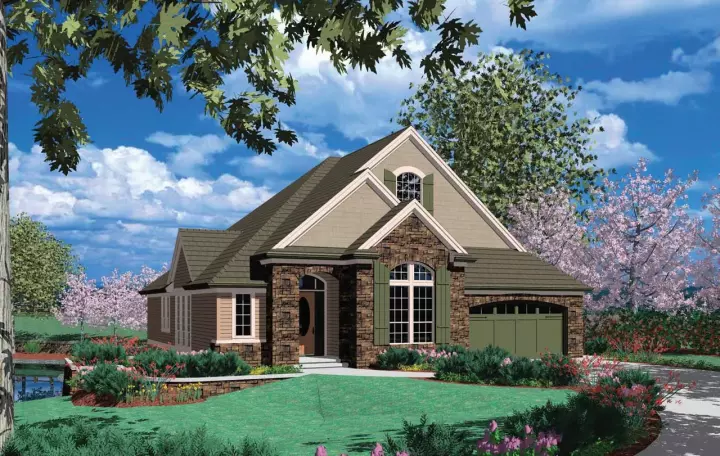 Craftsman house plans 74-211 - front exterior, 3,681 sq ft, 3 bed, 2 bath house plans | Monster House Plans