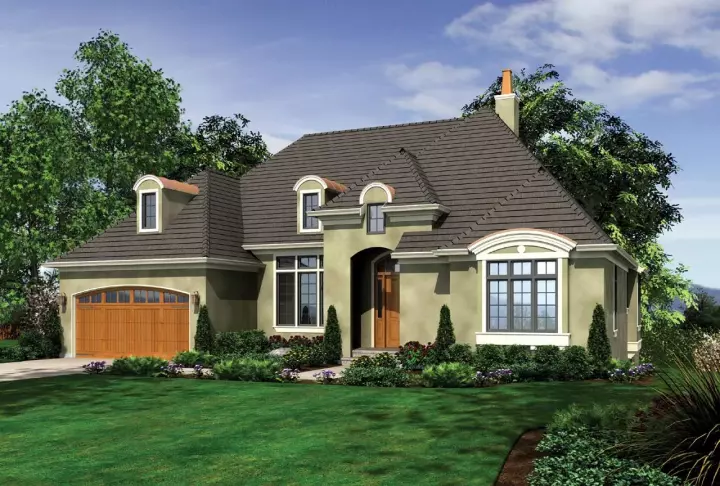 European house plans 74-225 - front exterior, 3,558 sq ft, 4 bed, 4 bath house plans | Monster House Plans