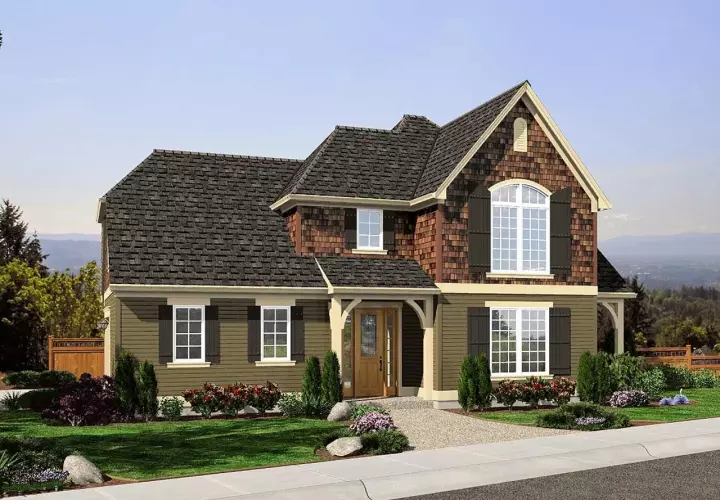 Cottage house plans 74-241 - front exterior, 1,951 sq ft, 3 bed, 2 bath house plans | Monster House Plans