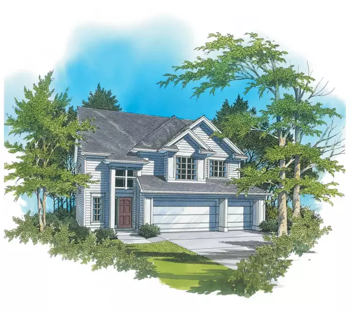 Traditional house plans 74-244 - front exterior, 1,975 sq ft, 4 bed, 2 bath house plans | Monster House Plans