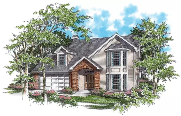 Traditional house plans 74-255 - front exterior, 1,815 sq ft, 3 bed, 2 bath house plans | Monster House Plans