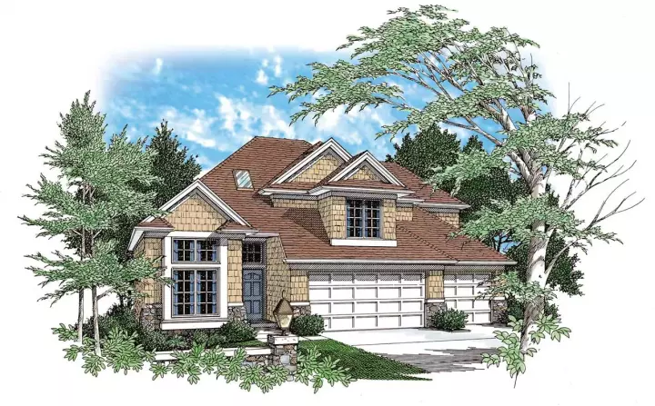 Craftsman house plans 74-259 - front exterior, 1,962 sq ft, 3 bed, 2 bath house plans | Monster House Plans