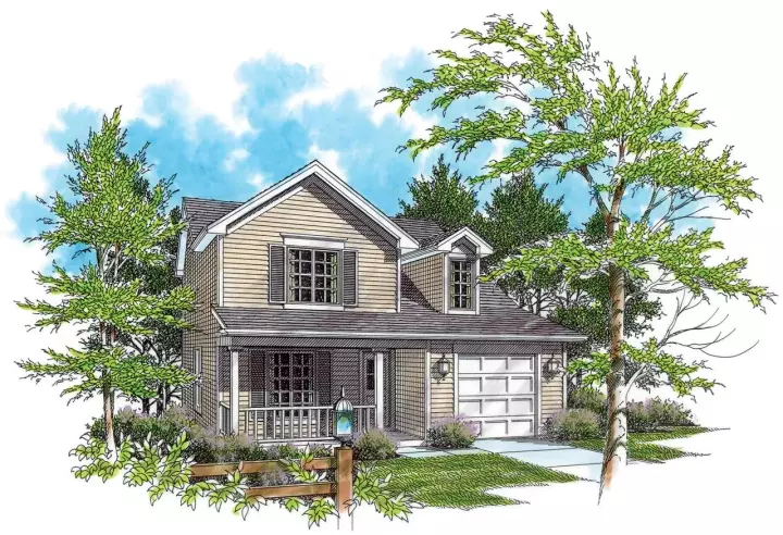 Country house plans 74-269 - front exterior, 1,482 sq ft, 3 bed, 2 bath house plans | Monster House Plans