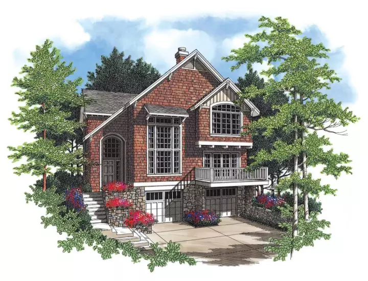 Craftsman house plans 74-270 - front exterior, 2,044 sq ft, 3 bed, 2 bath house plans | Monster House Plans