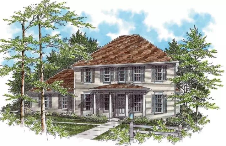 Southern Colonial house plans 74-275 - front exterior, 1,980 sq ft, 3 bed, 2 bath house plans | Monster House Plans